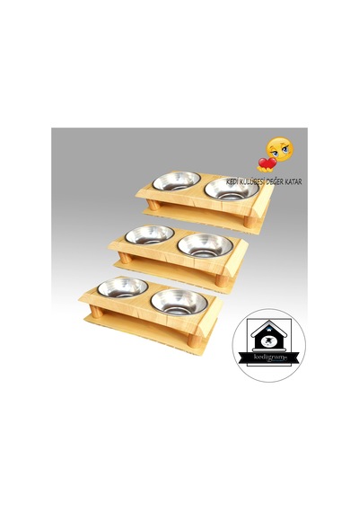Kedigram Kedi Kulübesi Kedi Köpek Mama Kabı Paslanmaz Kase Çelik