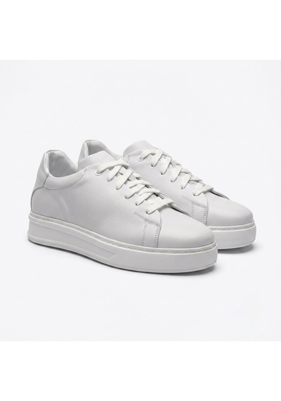 Marcobranchını Bağcıklı Sade Model Düz Kalın Taban Erkek Sneaker Ayakkabı 614055m Beyaz