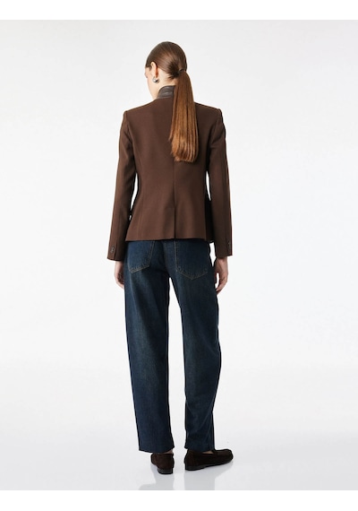 Koton Slim Fit Kahverengi Kadın Ceket 7wak50014pw