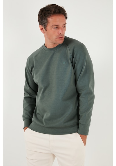 Buratti Streç Pamuklu Relaxed Fit Bisiklet Yaka Erkek Sweat 5901210 Haki