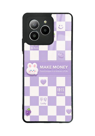 Omix X7 Purple Make Money Tasarımlı Glossy Telefon Kılıfı Mor