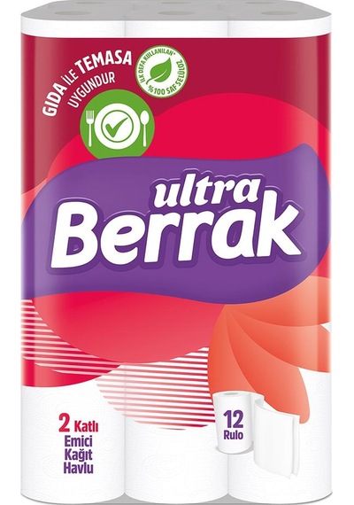 Berrak Çift Katlı Ultra Kağıt Havlu 12'li 4 Paket