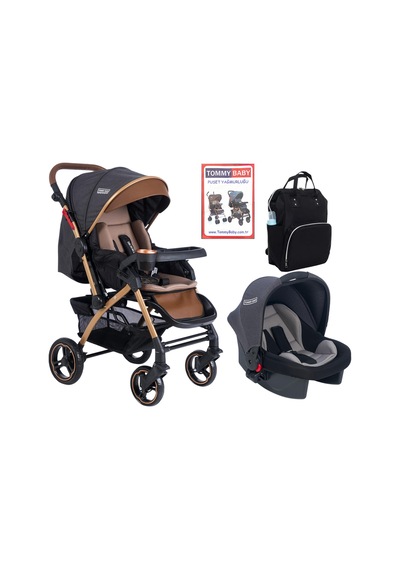 Tommybaby Tornado Travel Sistem Bebek Arabası 4'lü Antrasit