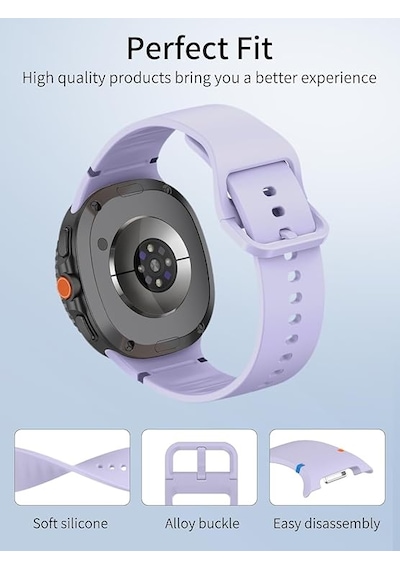 Samsung Galaxy Uyumlu Watch 8 40mm 44mm Classic 46mm Kordon Spor Silikon Band İprenkli