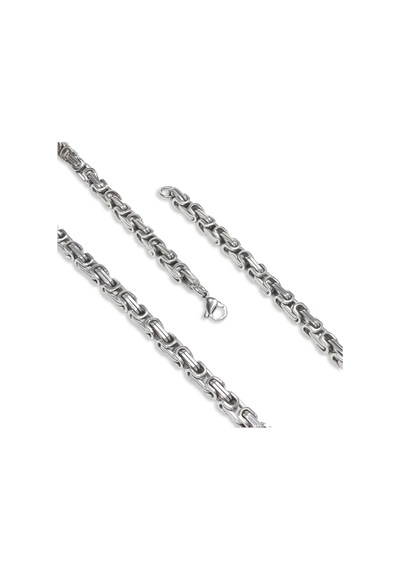 Premium Kral Erkek Çelik Kolye 5mm 31834p6d80 - Siyah Renk - 55 Cm