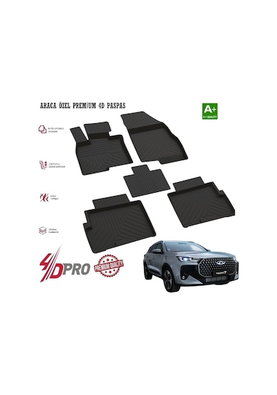 Chery Tiggo 7 İle Uyumlu Havuzlu Kauçuk 4d Paspas 2025 2026 2027 2028