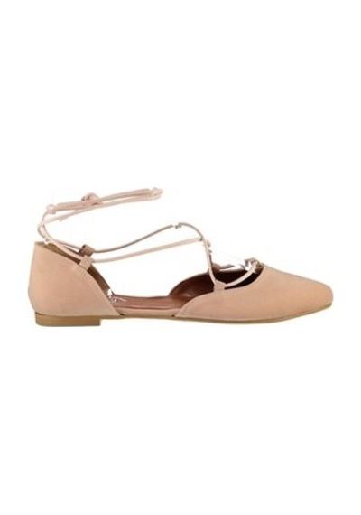 Fox Shoes Pudra Süet Ipli Kadın Babet B726047202 Pudra