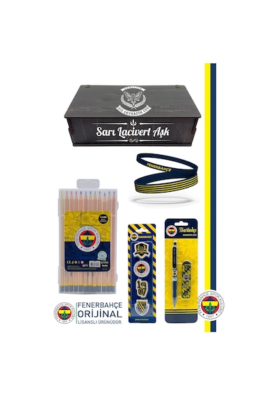 Fenerbahçe Orijinal Lisanslı Kalem Bileklik Kuru Boya Silgi Hediyelik Set Lacivert 003 Lacivert