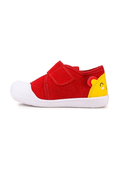 Kiko Kids Catly Cırtlı Kız Bebek İlk Adım Panduf Ayakkabı Kırmızı