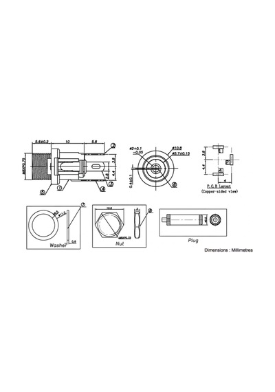 Ic-258a Dc Jak Üstten Somunlu 2.1mm Ø8mm