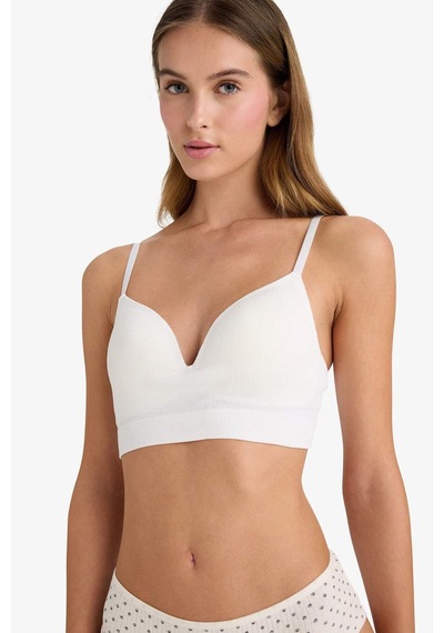 Defacto - Comfort Kaplı Seamless Bra-Fall in Love A8858AX23AU Beyaz