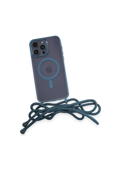 Apple İphone 13 Pro Max Kılıf Divo Lazer Askılı Magsafe Kapak - Sierra Blue 0.2M-Çok Renkli