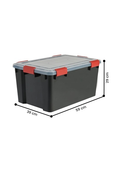 Kutu, Plastik Düzenleyici, 4'lü Set, 50 L, İstiflenebilir, Klipsli Sap, Garaj, Kiler, Tavan Arası - Air Tight Box At- Diğer Kutu, Plastik Düzenleyici, 4'lü Set, 50 L, İstiflenebilir, Klipsli Sap, Garaj, Kiler, Tavan Arası - Air Tight Box At- Diğer