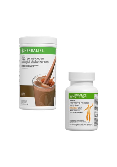 Herbalife Formül 1 Shake Çikolata + Formül 2 Vitamin Erkek 60 Tablet