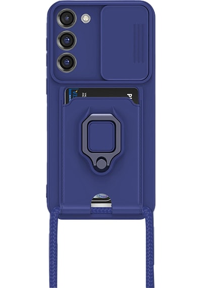Newface - 890 - Samsung Uyumlu Galaxy S24 Plus Kılıf Zuma Kartvizitli Yüzüklü Silikon - Edntrend - - Lacivert