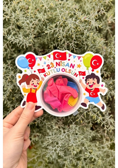 23 Nisan Kutlu Olsun Çocuk Temalı Şeker Kutusu 10 Lu Set Kapaklı Mini Bayram Şeker Kabı, Hediyelik