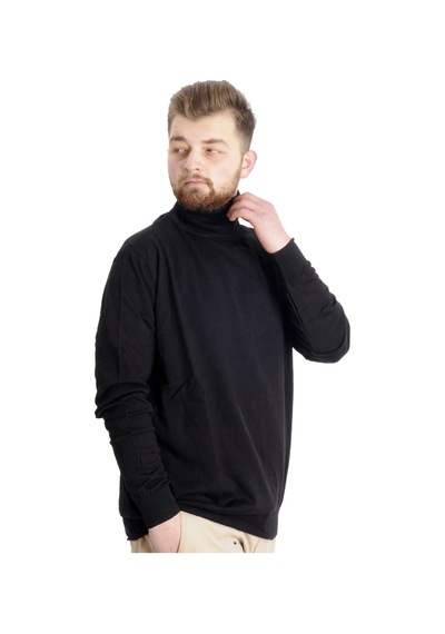 Mode Xl Büyük Beden Erkek Kazak Balıkçı Yaka 22205 Siyah 001