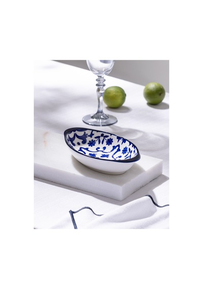 Madame Coco Reve Bleu Ellis Oval Tabak - 19 Cm - Mavi/beyaz 8684427225264 Çok Renkli