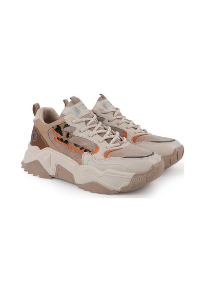 Lbr Libero L083.65100 Kalın Tabanlı Bağcıklı Kadın Sneaker Bej-leopar
