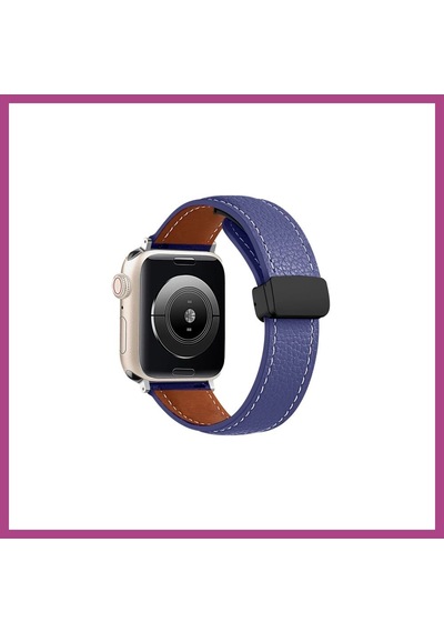 Gees Global Watch 38mm Uyumlu Kr414 Daks Deri Kordon - Lacivert Gbzs
