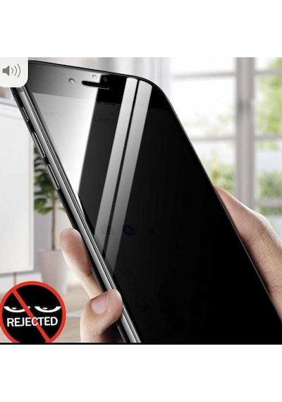 Apple  Uyumlu iPhone 6 / 6s Plus Siyah Privacy Kavisli Hayalet Gizlilik Filitreli Full Ekran Koruyucu