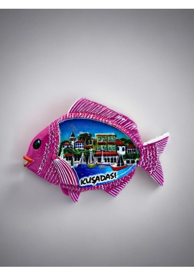 Kuşadası Polyester Kabartmalı Magnet 8,5 X 6 Cm Dekoratif Hediyelik Buzdolabı Süsü Kod:1789