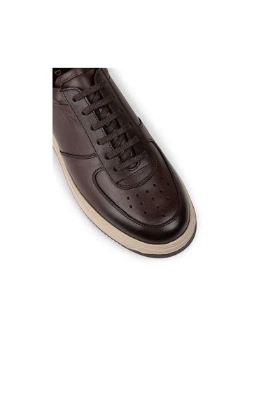 Deery Hakiki Deri Kahverengi Erkek Sneaker Ayakkabı - 01965Mkhve06 Kahverengi