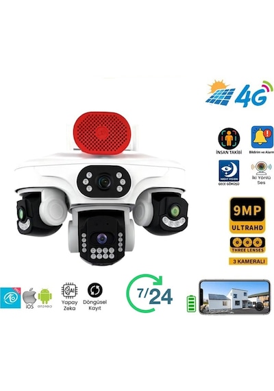 O-kam Ok-337 Premium 4g 4 Lens Aov Solar Çi Ft Panel Çakarli Si Renli