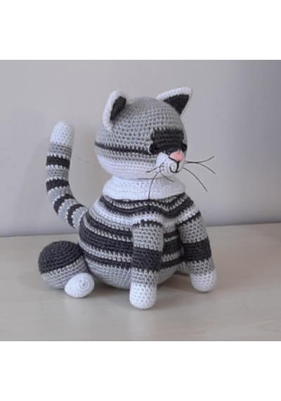 Amigurumi Örgü Oyuncak Kedi Gri