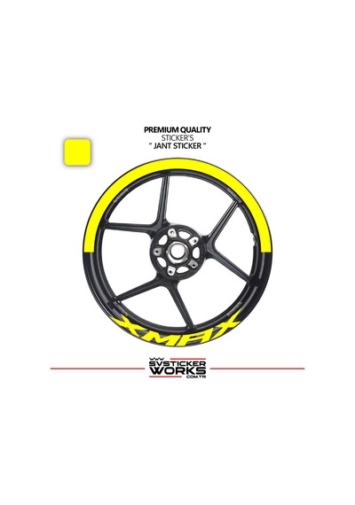 Yamaha Xmax Jant Şeridi Yarım Jant Kaplama & Xmax Yazı Sticker Seti 94863717