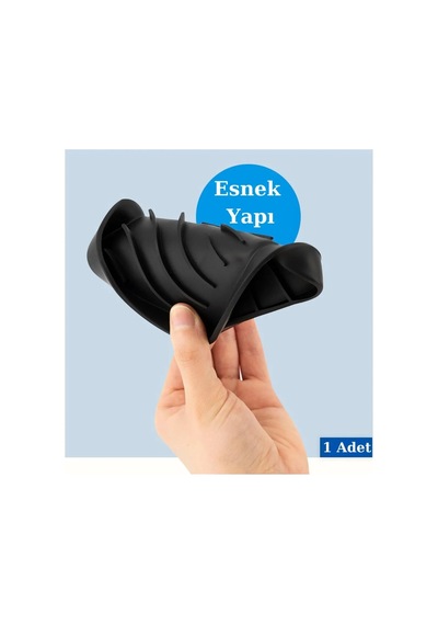 Tineke Silikon Mutfak, Banyo Su Giderli Vantuzlu Esnek Sabunluk G Gri