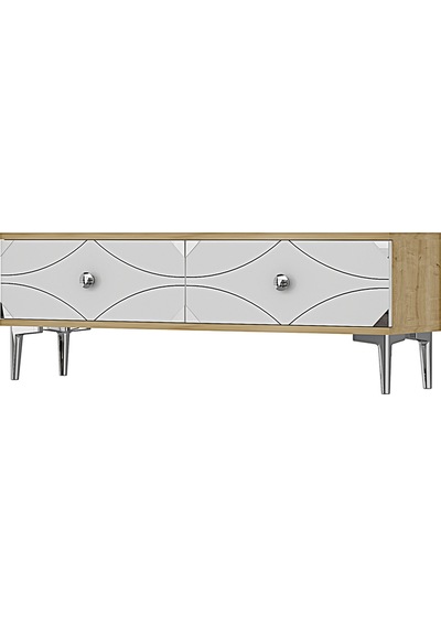 Tsa1297dbs Alfa Tv Sehpası Safirmeşe-beyaz-silver 120cm