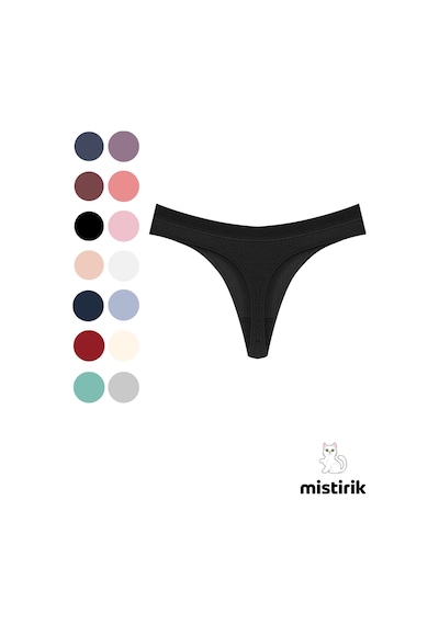 Mistirik Paulo Model Fitilli Esnek Kumaş String Tanga Siyah Renk Siyah