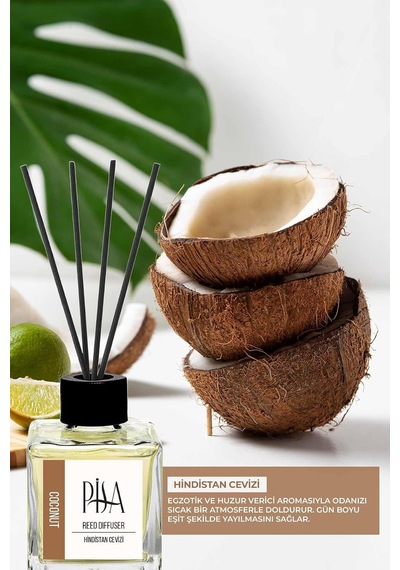 Hindistan Cevizi Ve Vanilya Çubuklu Oda Kokusu, Reed Diffuser, 100 Ml, Türkiye Menşeli Diğer