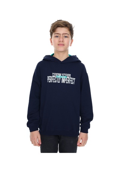 Toontoy Kids Toontoy Erkek Çocuk Oversize Kapüşonlu Hafif Düşük Omuz Baskılı Sweatshirt - 2 İplik Lacivert Toontoy Kids Toontoy Erkek Çocuk Oversize Kapüşonlu Hafif Düşük Omuz Baskılı Sweatshirt - 2 İplik Lacivert