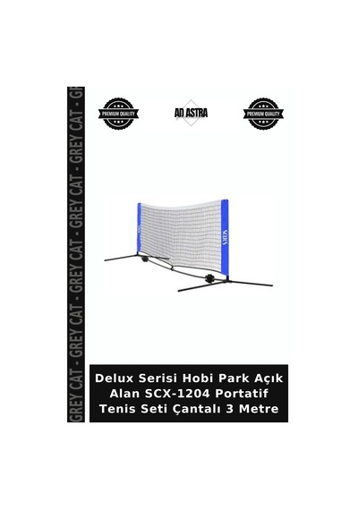 Delux Serisi Hobi Park Açık Alan Scx-1204 Portatif Tenis Seti Çantalı 3 Metre