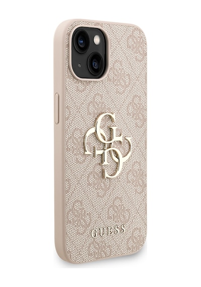 Apple Uyumlu iPhone 14 Kılıf Guess Lisanslı Bilek Askı İpli Metal 4g Ve Yazı Logolu Kapak Pembe