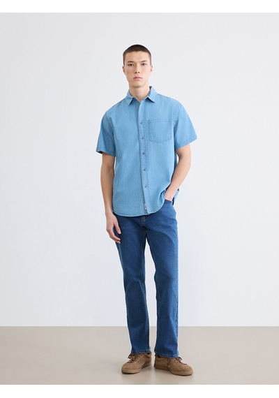 Lcw Jeans İndigo Regular Fit Erkek Jean Gömlek