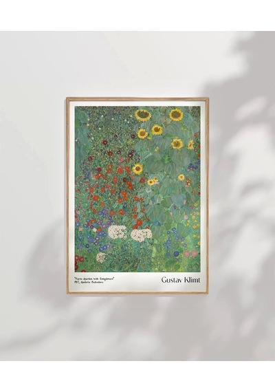 Çerçevesiz Poster Gustav Klimt Ayçiçekli Çiftlik Bahçesi 2