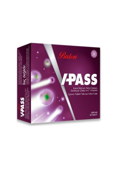 Balen V-Pass Takviye Edici Gıda 1000 MG 30 Tablet