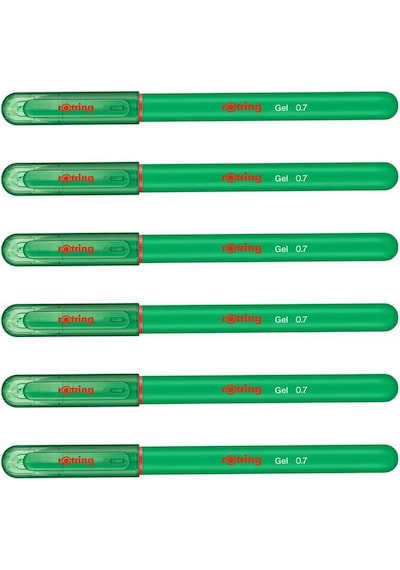 Rotring Jel Mürekkepli Tükenmez Kalem Yeşil  6'li
