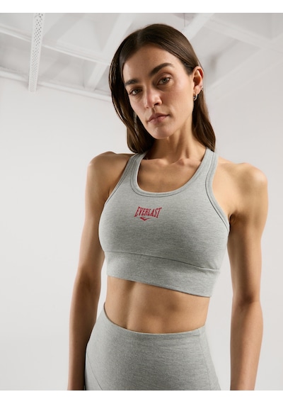Everlast Ever Essentials Gri Melanj Kadın Pamuk Sporcu Sütyeni Gri Melanj