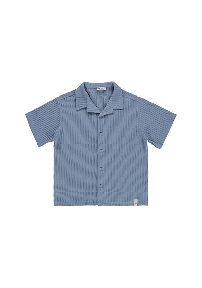 Civil Boys Basic Waffle 6-9 Yaş Gömlek - Mavi Açık İndigo