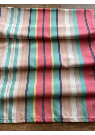 Çizgili Renkli Masa Runner Masa Örtüsü 145x36 Cm Renkli