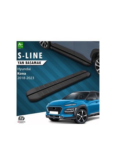 S-dizayn Hyundai Kona S-line Siyah Yan Basamak 173 Cm 2018-2023 A+ Kalite