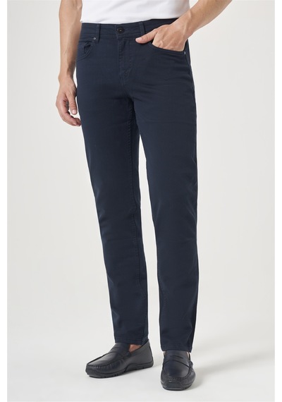 İmza Lacivert 5 Cep Gabardin Slim Fit Pamuklu Denim Jean Kot Pantolon 1003260317