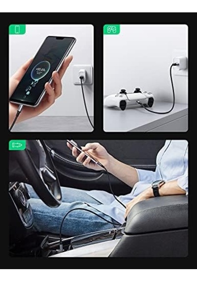 3.0 A Usb-a & Usb-c Örgülü Şarj Ve Data Kablosu, 2 Metre, Siyah, 60128