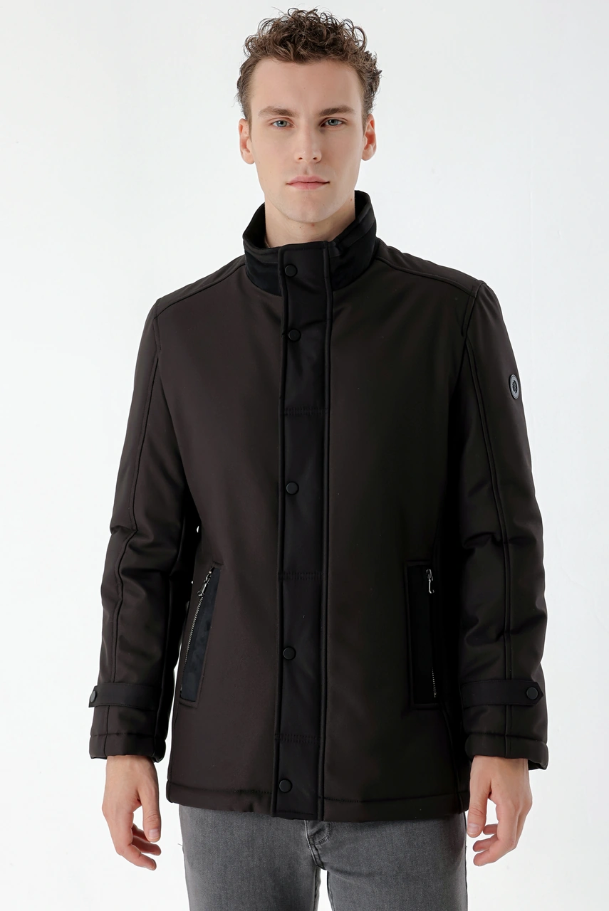 Morven Erkek Siyah Aston Çıtçıtlı Yan Cepli Dynamic Fit Rahat Kesim Mont 26ks024004001 Siyah Siyah