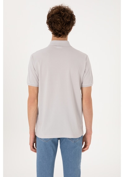 U.S. Polo Assn. Erkek Regular Fit Polo Yaka Açık Gri Tişört 50306811-VR001