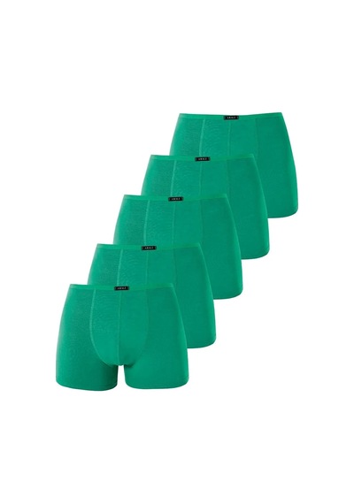 Carlburn Premium Erkek İnce Bel Lastikli Bambu Boxer Yeşil 5'li Paket Günlük Giyim